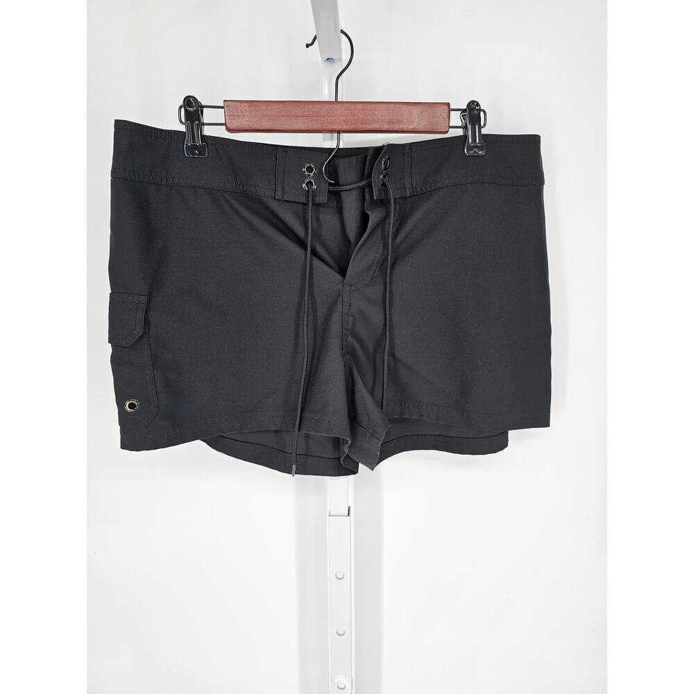 Jag Women's Black Mid Rise Lace Closer Casual Athletic Short Size XL